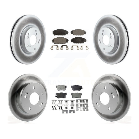 Front Rear Coated Disc Brake Rotor & Semi-Metallic Pad Kit For 2002-2006 Acura RSX Type-S KGF-102812