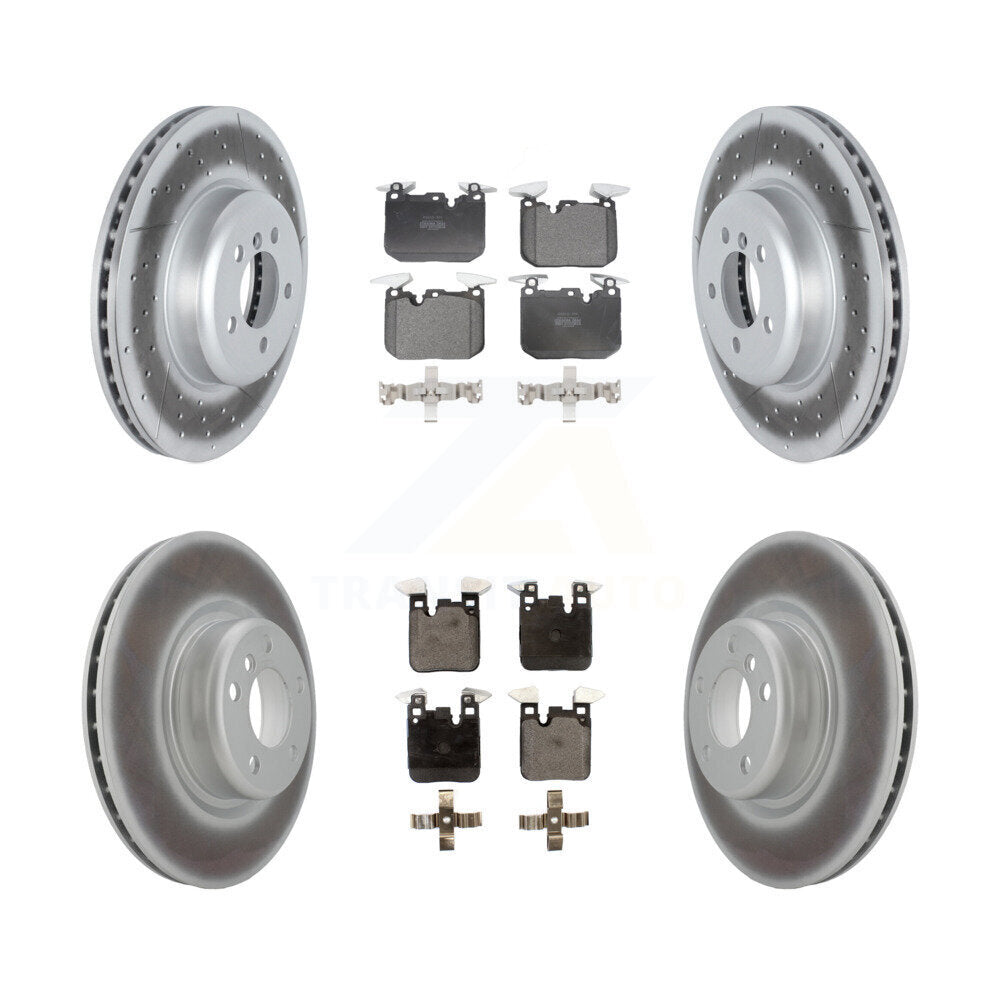 Front Rear Coated Disc Brake Rotor & Semi-Metallic Pad Kit For 2018-2020 BMW M240i xDrive KGF-102825