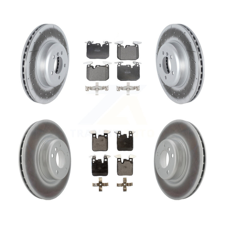 Front Rear Coated Disc Brake Rotor & Semi-Metallic Pad Kit For 2018-2020 BMW M240i xDrive KGF-102825