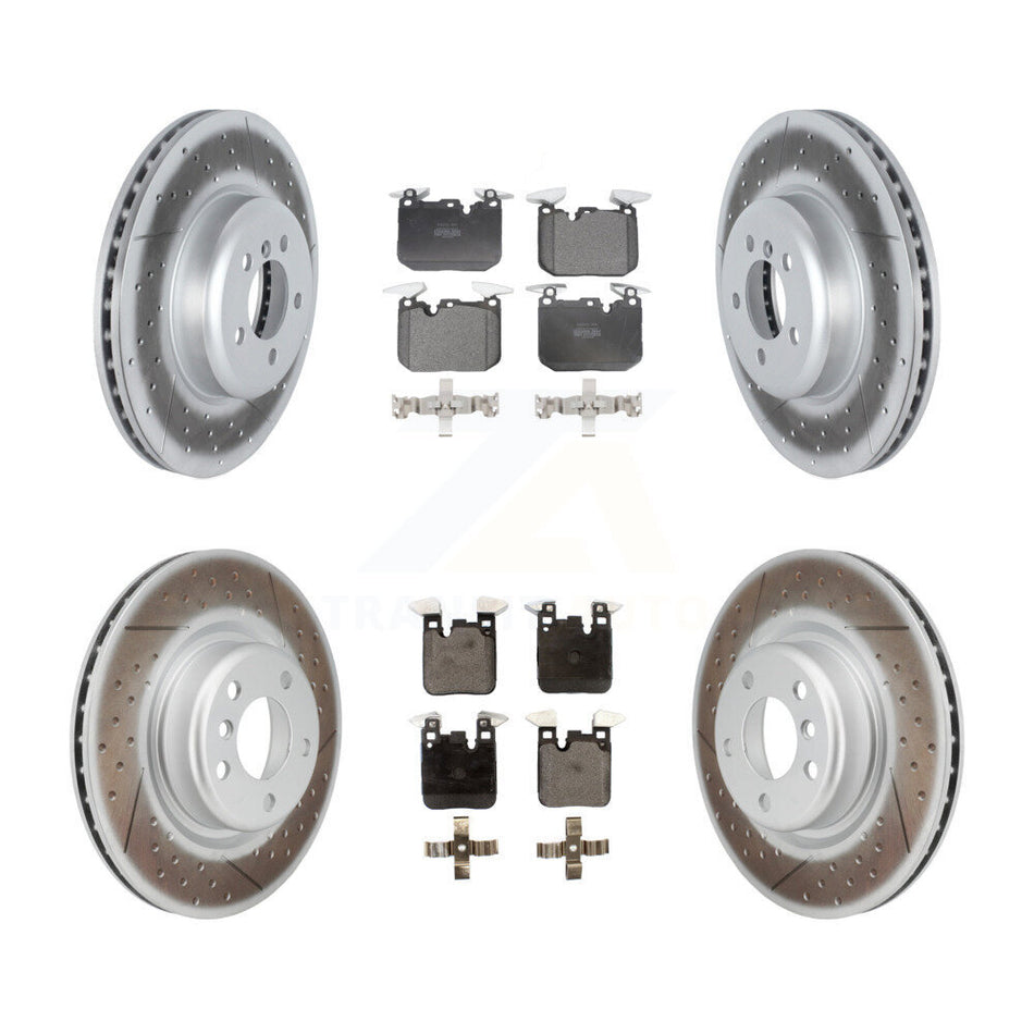 Front Rear Coated Disc Brake Rotor & Semi-Metallic Pad Kit For 2018-2020 BMW M240i xDrive KGF-102826