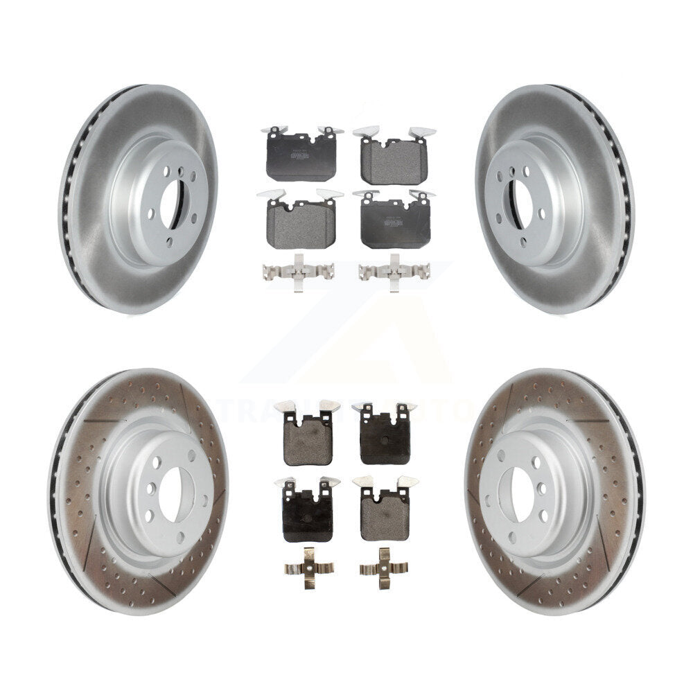 Front Rear Coated Disc Brake Rotor & Semi-Metallic Pad Kit For 2018-2020 BMW M240i xDrive KGF-102828