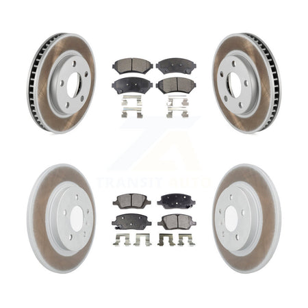 Front Rear Coated Brake Rotor Semi-Metallic Pad Kit For 2005 Pontiac Montana SV6 with FWD KGF-102835