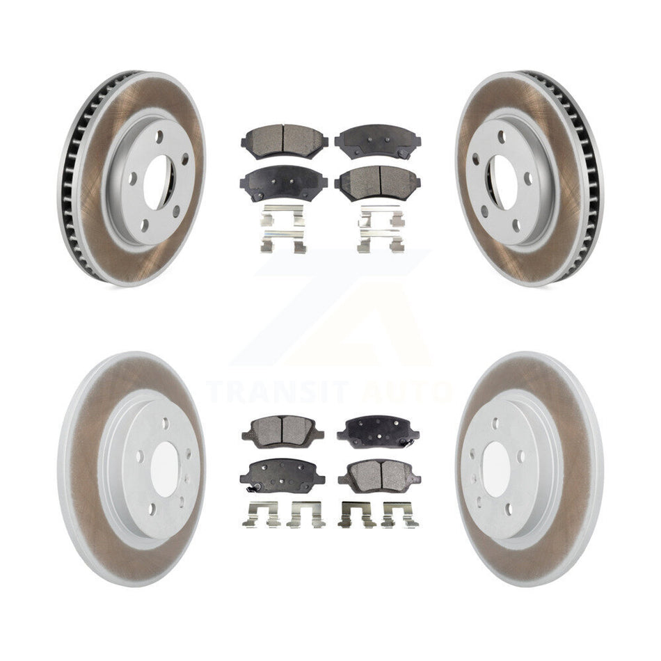 Front Rear Coated Brake Rotor Semi-Metallic Pad Kit For 2005 Pontiac Montana SV6 with FWD KGF-102835