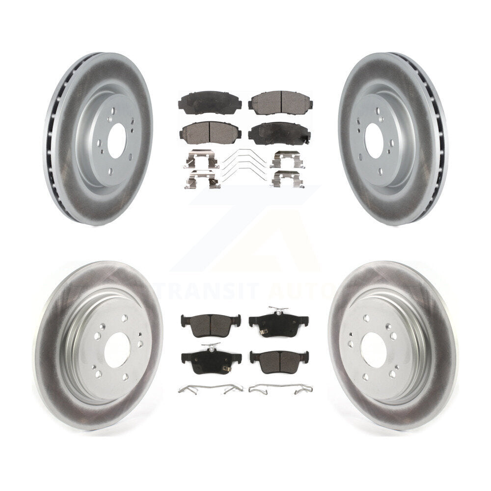 Front Rear Coated Disc Brake Rotors And Semi-Metallic Pads Kit For 2019-2021 Acura RDX KGF-102836