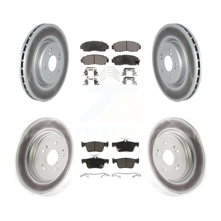 Front Rear Coated Disc Brake Rotors And Semi-Metallic Pads Kit For 2019-2021 Acura RDX KGF-102836
