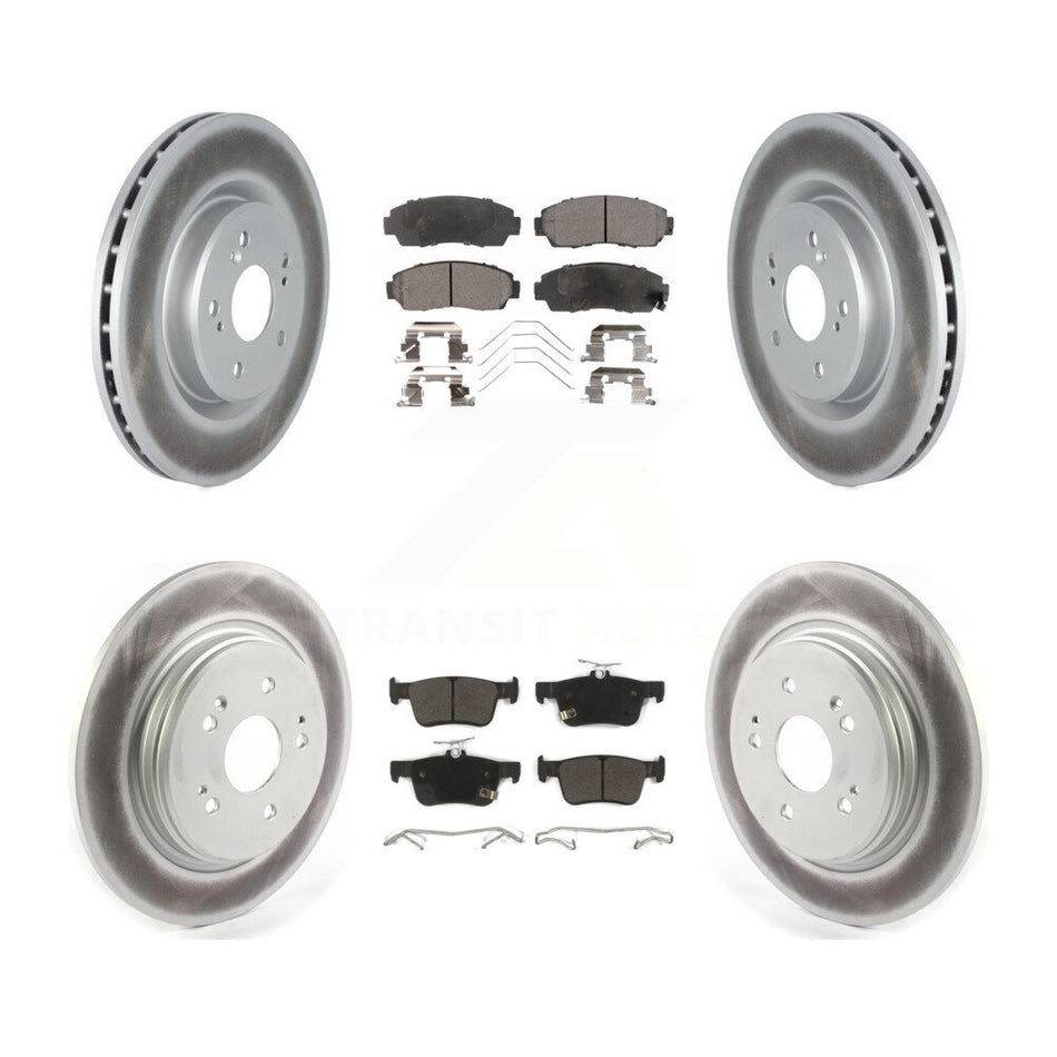 Front Rear Coated Disc Brake Rotors And Semi-Metallic Pads Kit For 2019-2021 Acura RDX KGF-102836