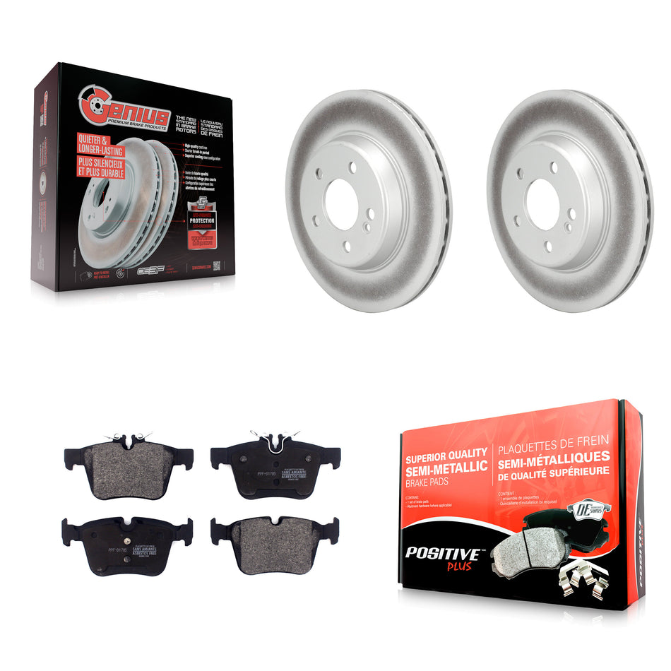 Rear Coated Disc Brake Rotors And Semi-Metallic Pad Kit For Mercedes-Benz C300 C400 C350e KGF-102842