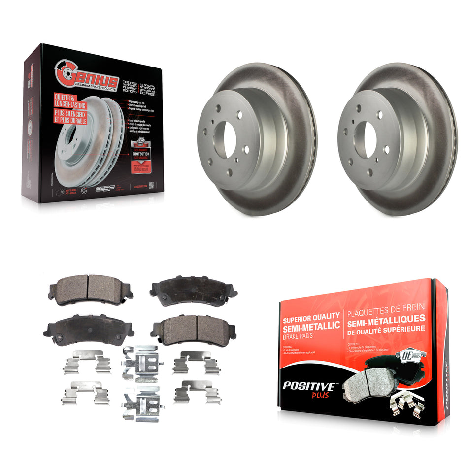 Rear Coated Disc Brake Rotors And Semi-Metallic Pads Kit For GMC Sierra 1500 Classic KGF-102847