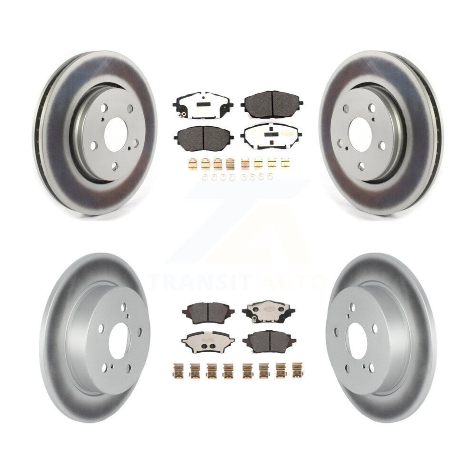 Front Rear Coated Disc Brake Rotors And Semi-Metallic Pads Kit For Toyota C-HR KGF-102855