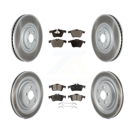 Front Rear Coated Disc Brake Rotors And Semi-Metallic Pads Kit For Jaguar XF KGF-102868