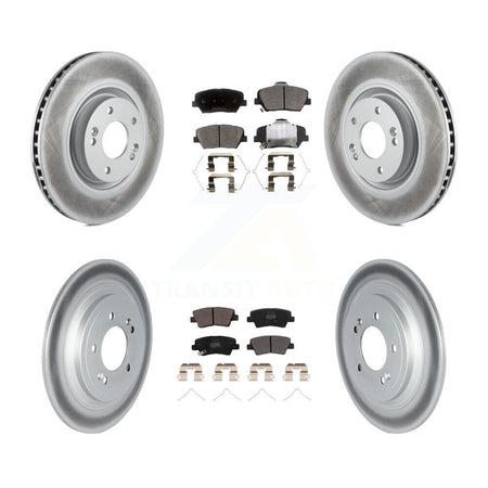 Front Rear Coated Disc Brake Rotors And Semi-Metallic Pads Kit For 2019-2020 Hyundai Nexo KGF-102870
