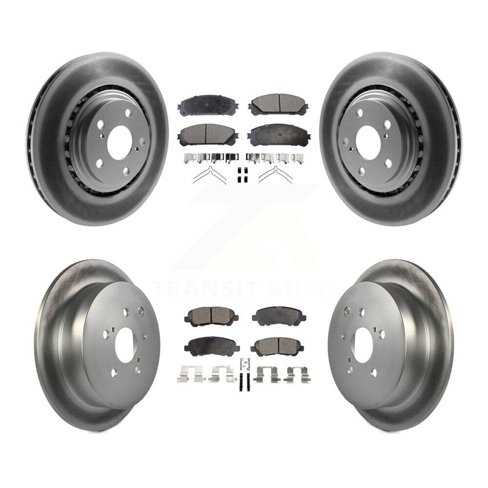 Front Rear Coated Disc Brake Rotors And Semi-Metallic Pads Kit For Toyota Highlander KGF-102871