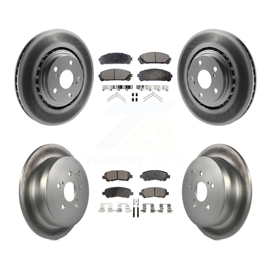 Front Rear Coated Disc Brake Rotors And Semi-Metallic Pads Kit For Toyota Highlander KGF-102871