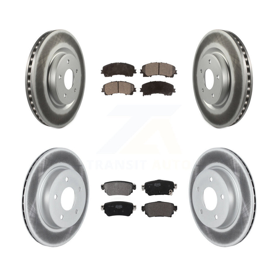 Front Rear Coated Disc Brake Rotors And Semi-Metallic Pads Kit For Nissan Rogue KGF-102874