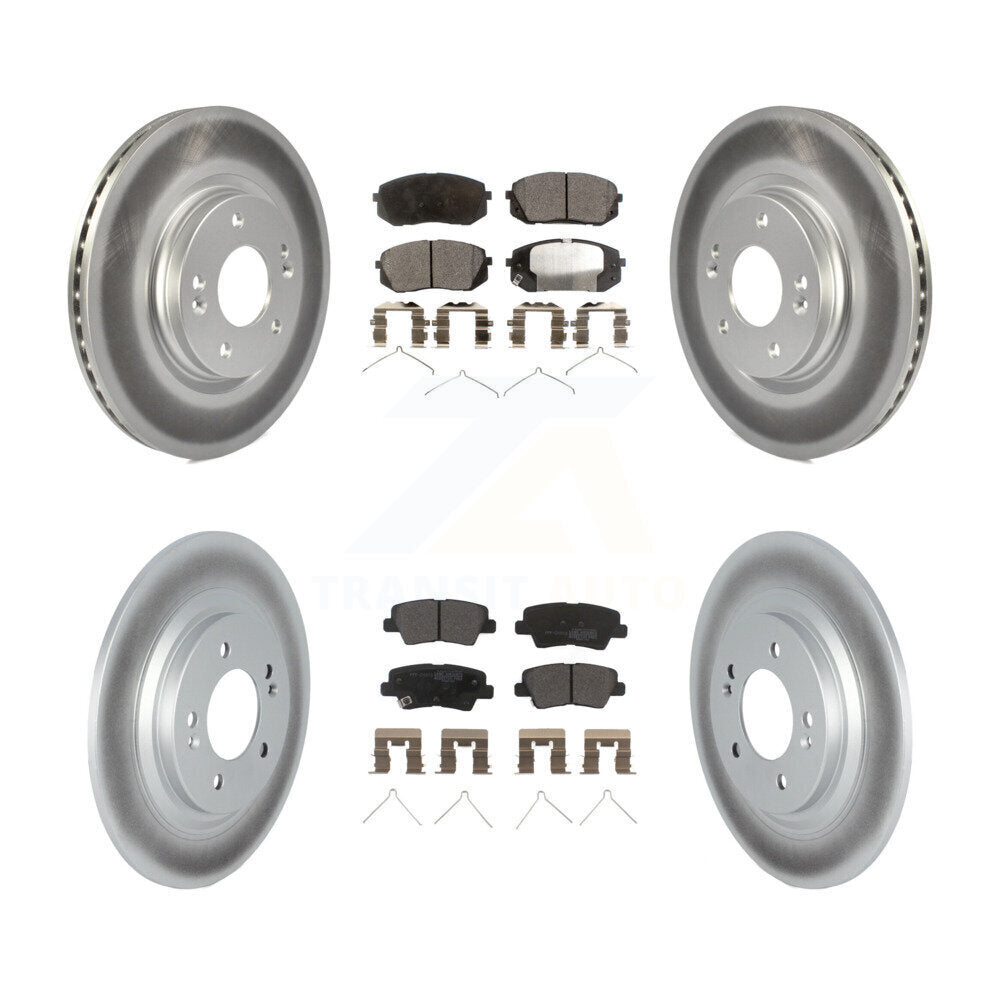 Front Rear Coated Brake Rotor Semi-Metallic Pad Kit For Hyundai Kona Electric Kia Niro EV KGF-102880