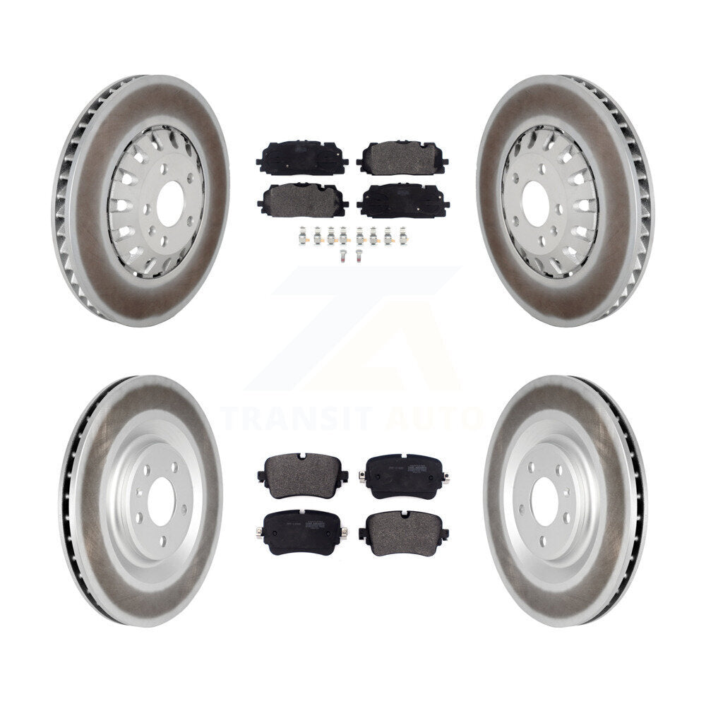 Front Rear Coated Disc Brake Rotors And Semi-Metallic Pad Kit For 2019 Audi Q8 A8 Quattro KGF-102910
