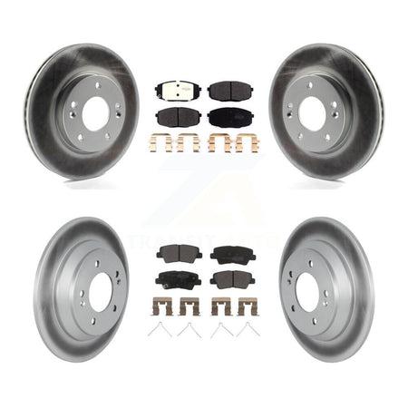 Front Rear Coated Brake Rotor & Semi-Metallic Pad Kit For 2022 Hyundai Kona FWD with 1.6L KGF-102916