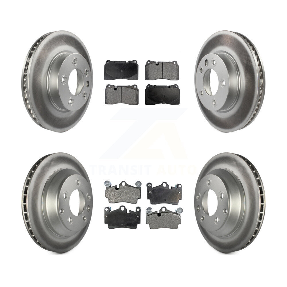Front Rear Coated Disc Brake Rotor And Semi-Metallic Pad Kit (6Pc) For Volkswagen Touareg KGF-102917