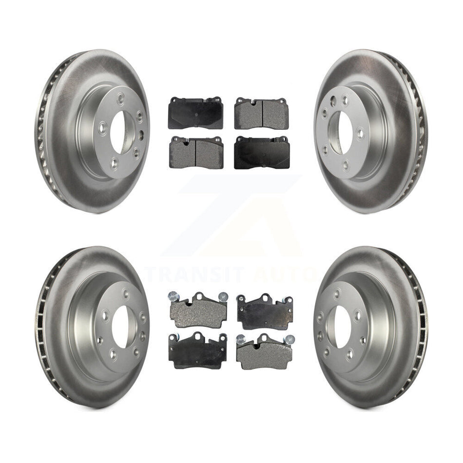 Front Rear Coated Disc Brake Rotor And Semi-Metallic Pad Kit (6Pc) For Volkswagen Touareg KGF-102917