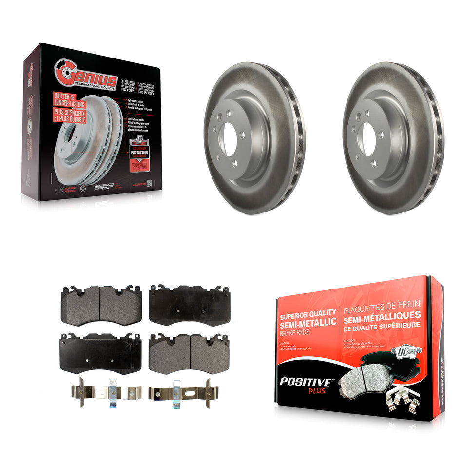 Front Coated Disc Brake Rotors And Semi-Metallic Pads Kit For 2016 Land Rover Range 3.0L KGF-102930