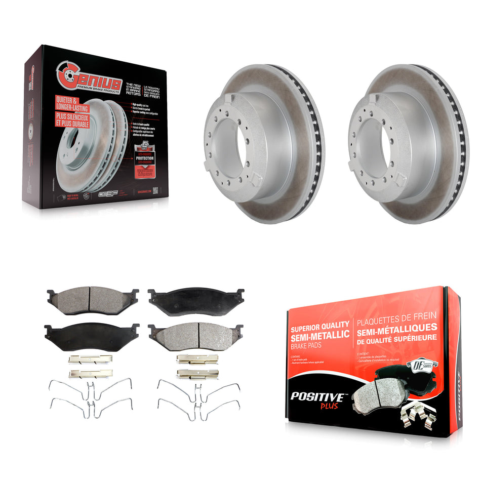 Front Coated Brake Rotor Semi-Metallic Pad Kit For International TerraStar IC Corporation KGF-102932