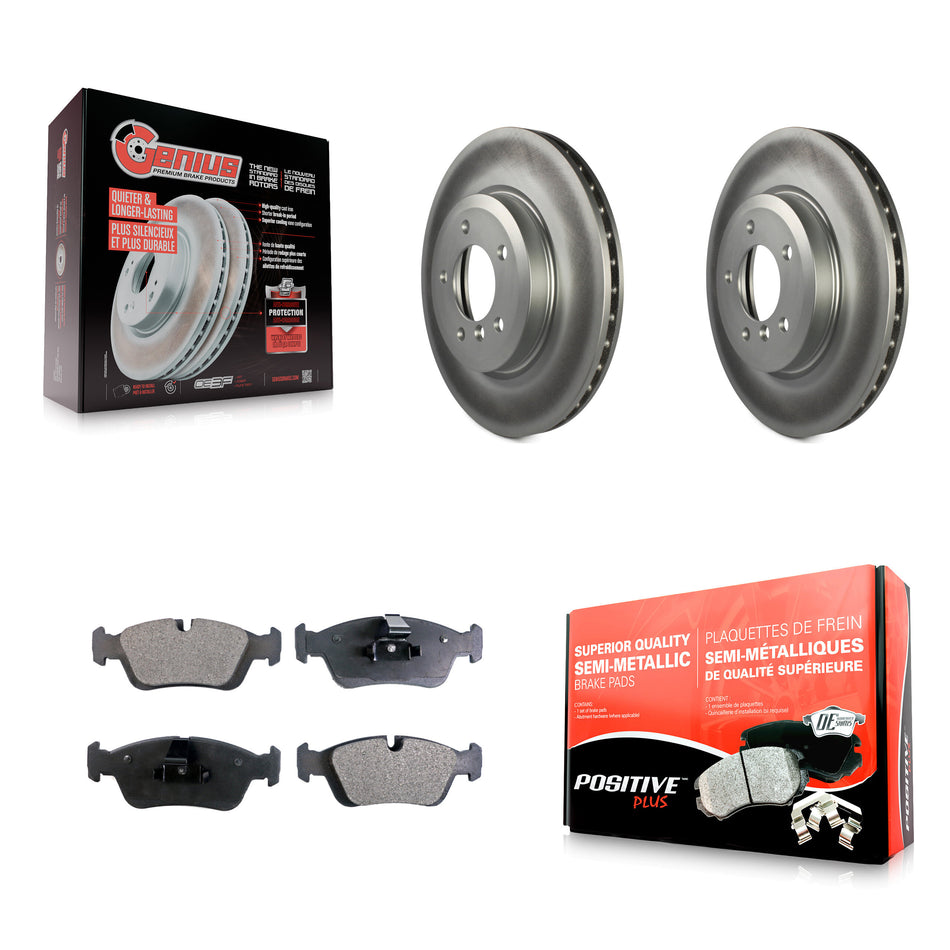 Front Coat Brake Rotor Semi-Metallic Pad Kit For BMW 320i With 325mm Diameter KGF-102933