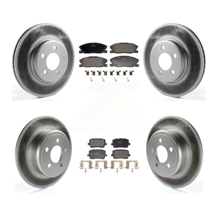 Front Rear Coated Brake Rotors Semi-Metallic Pad Kit For 2014 Dodge Charger RWD with 3.6L KGF-102940