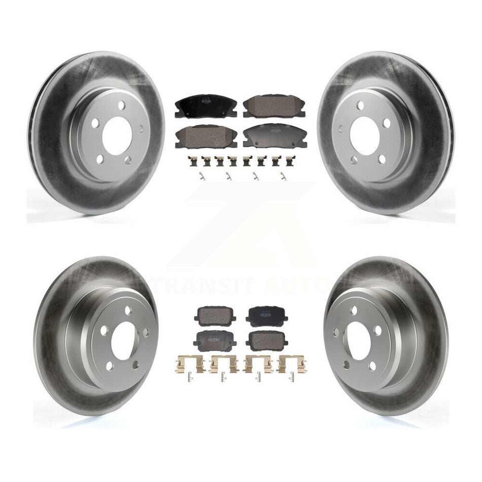 Front Rear Coated Brake Rotors Semi-Metallic Pad Kit For 2014 Dodge Charger RWD with 3.6L KGF-102940
