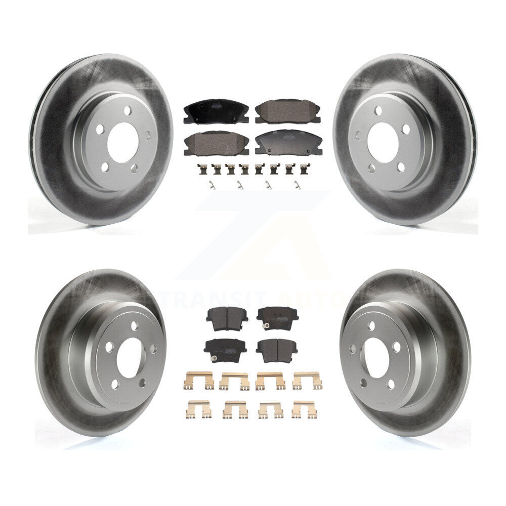 Front Rear Coated Brake Rotors Semi-Metallic Pad Kit For 2014 Dodge Charger RWD with 3.6L KGF-102941