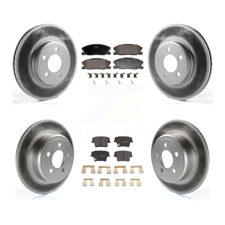 Front Rear Coated Brake Rotors Semi-Metallic Pad Kit For 2014 Dodge Charger RWD with 3.6L KGF-102941