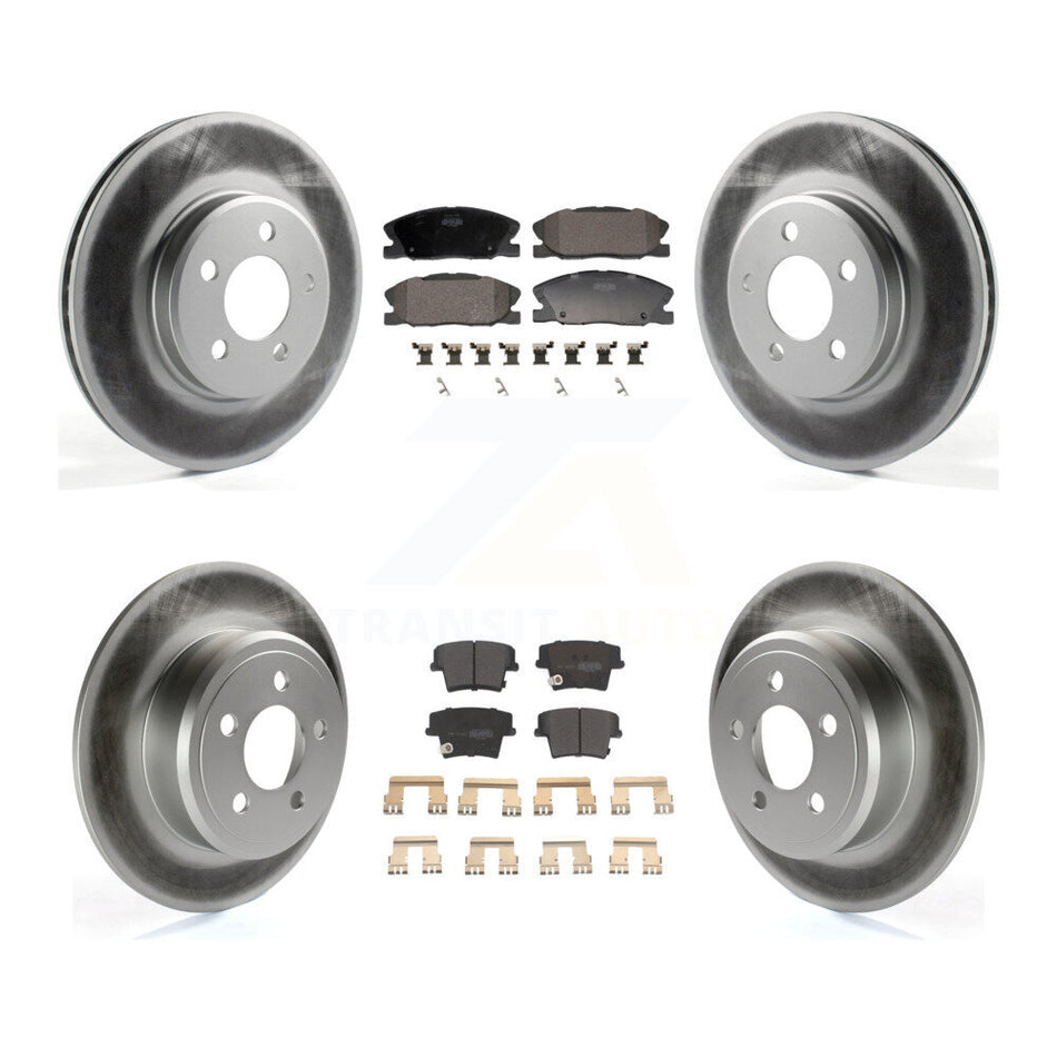 Front Rear Coated Brake Rotors Semi-Metallic Pad Kit For 2014 Dodge Charger RWD with 3.6L KGF-102941