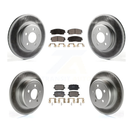 Front Rear Coated Brake Rotors Semi-Metallic Pad Kit For 2014 Dodge Charger RWD with 3.6L KGF-102942