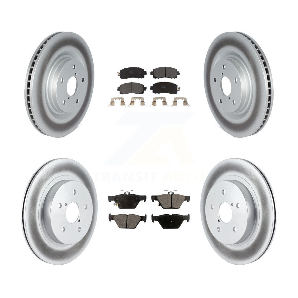 Front Rear Coated Disc Brake Rotors & Semi-Metallic Pad Kit For Subaru Outback WRX Legacy KGF-102947