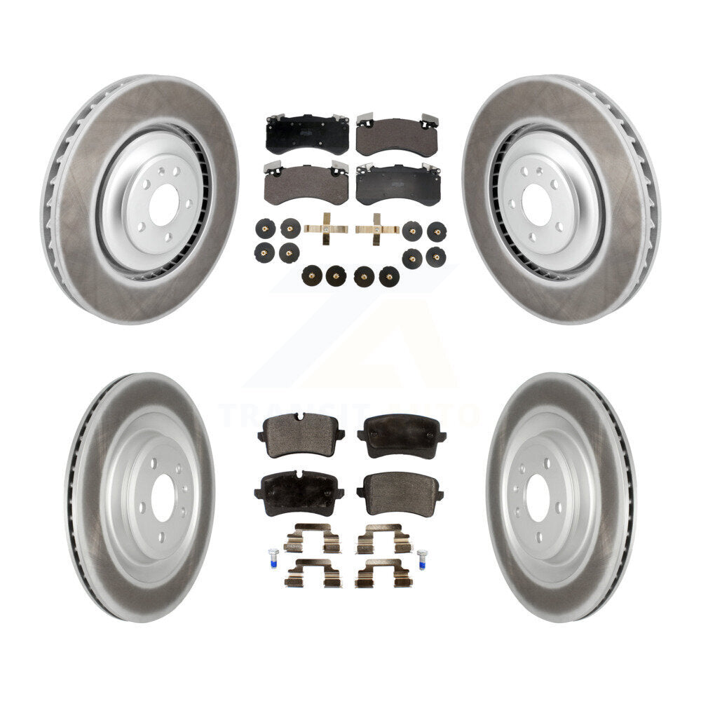 Front Rear Coated Disc Brake Rotors And Semi-Metallic Pads Kit For Audi S8 S7 KGF-102948