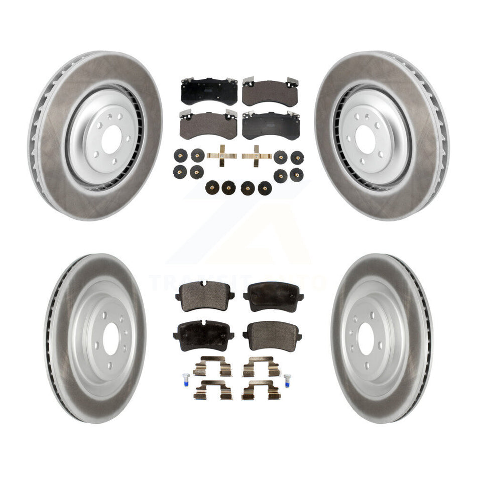 Front Rear Coated Disc Brake Rotors And Semi-Metallic Pads Kit For Audi S8 S7 KGF-102948