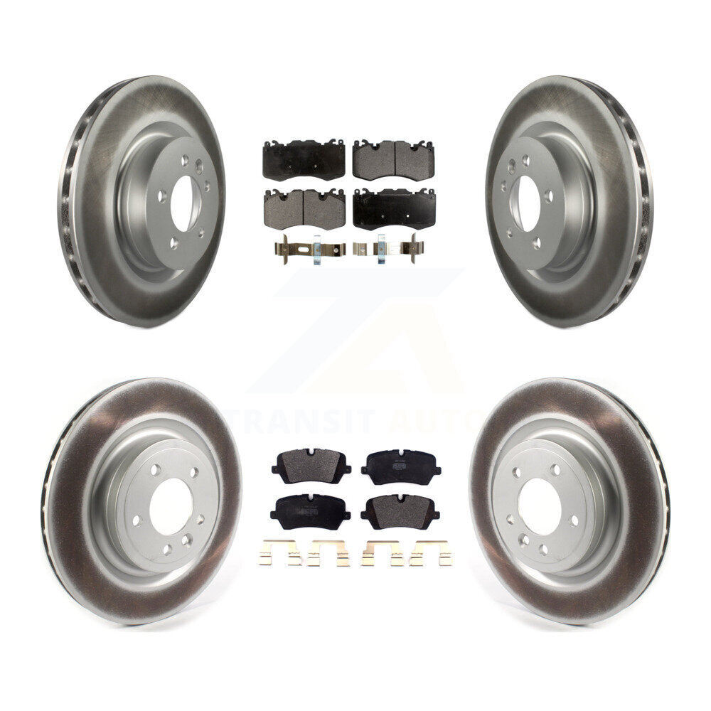 Front Rear Coated Disc Brake Rotor & Semi-Metallic Pad Kit For 2016 Land Rover Range 3.0L KGF-102950