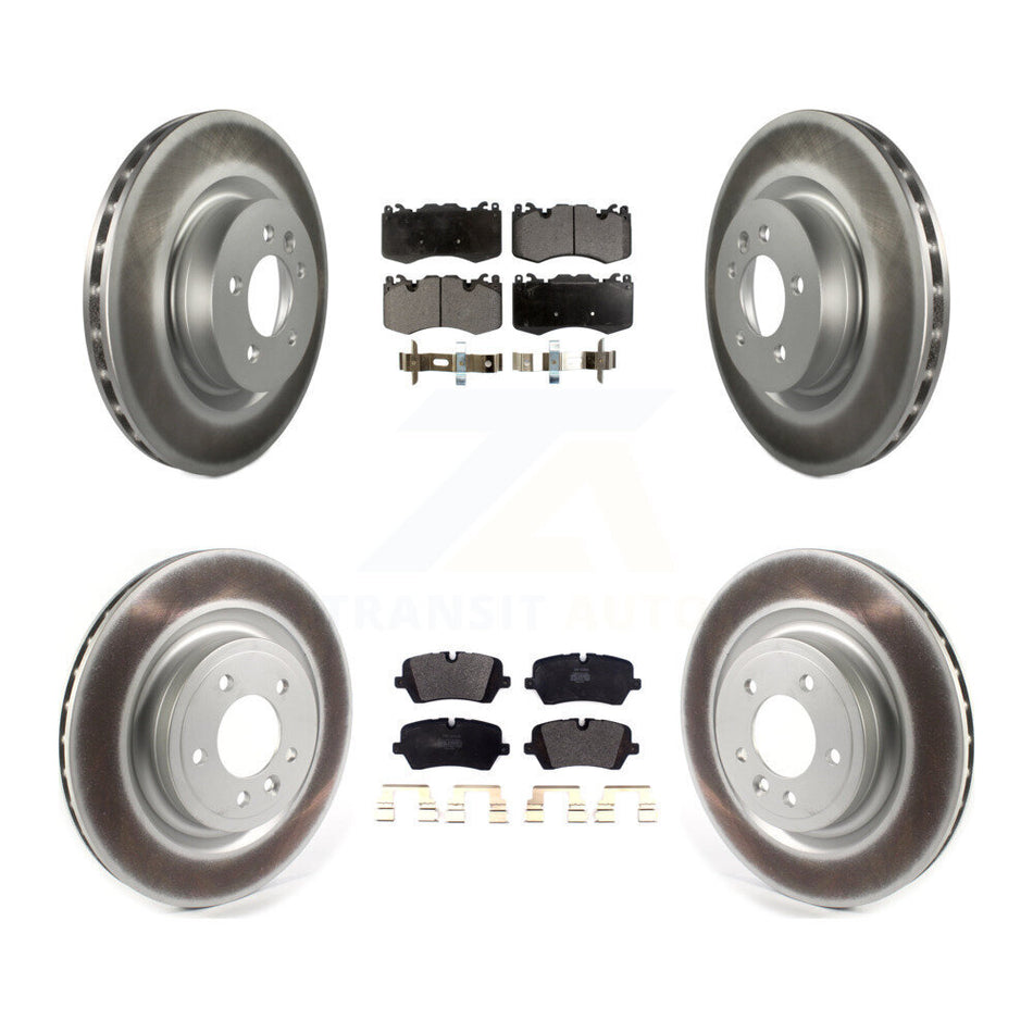 Front Rear Coated Disc Brake Rotor & Semi-Metallic Pad Kit For 2016 Land Rover Range 3.0L KGF-102950