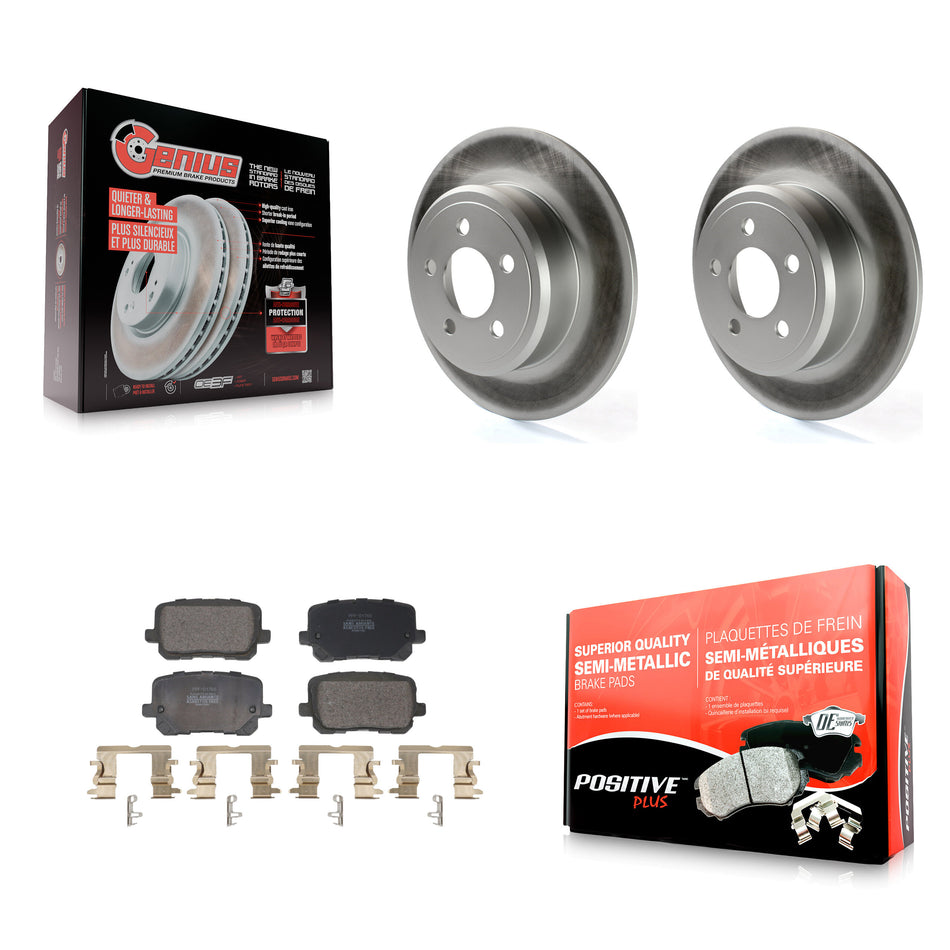 Rear Coated Disc Brake Rotors And Semi-Metallic Pads Kit For Dodge Charger KGF-102954