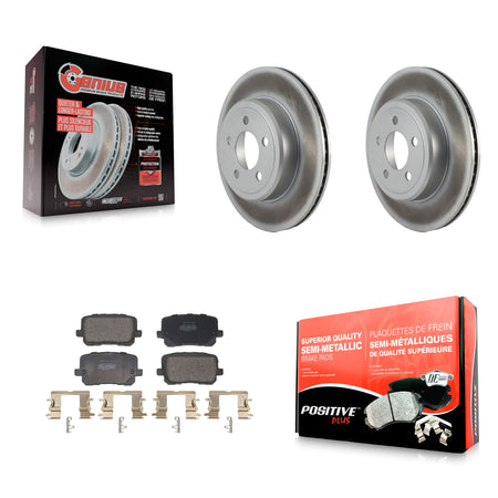 Rear Coated Brake Rotor & Semi-Metallic Pad Kit For 2017-2018 Dodge Charger RWD with 5.7L KGF-102955