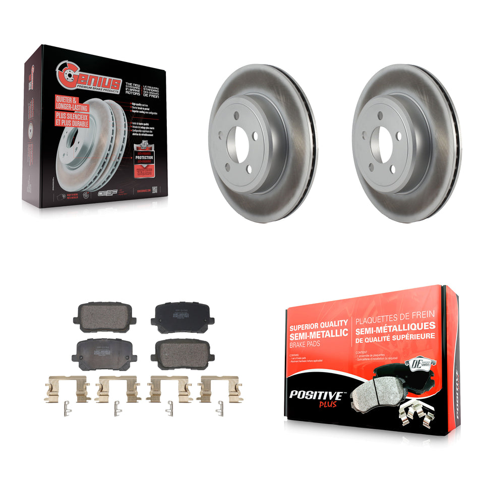 Rear Coated Brake Rotor & Semi-Metallic Pad Kit For 2017-2018 Dodge Charger RWD with 5.7L KGF-102955