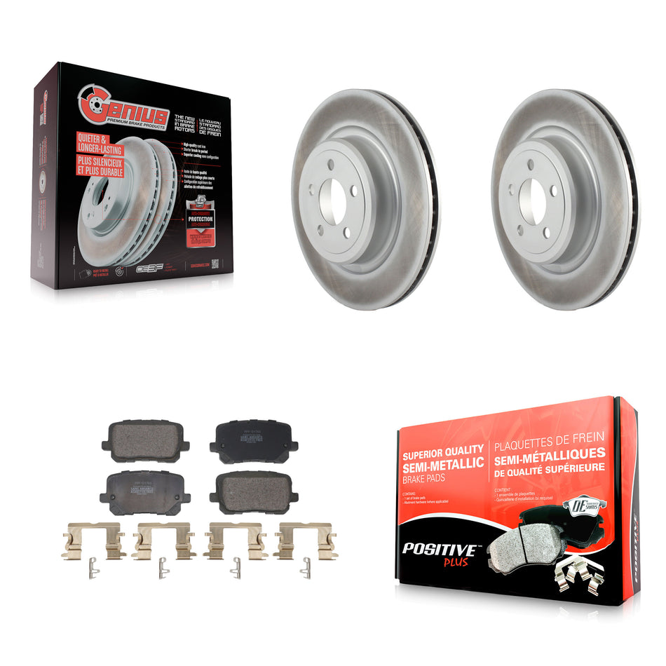 Rear Coat Brake Rotors Semi-Metallic Pad Kit For 2020-2023 Dodge Charger Pursuit with RWD KGF-102956