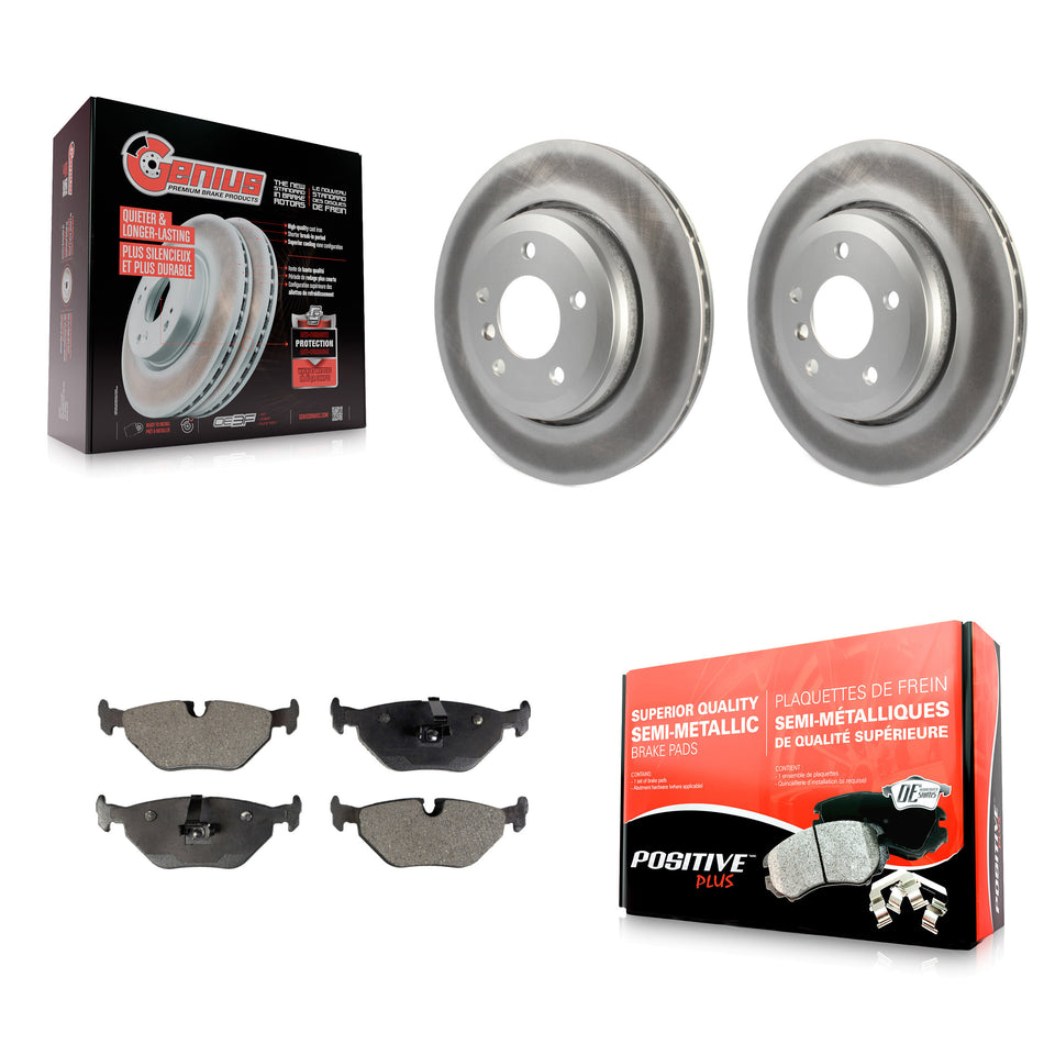 Rear Coated Brake Rotor Semi-Metallic Pad Kit For BMW 320i With 320mm Diameter KGF-102960