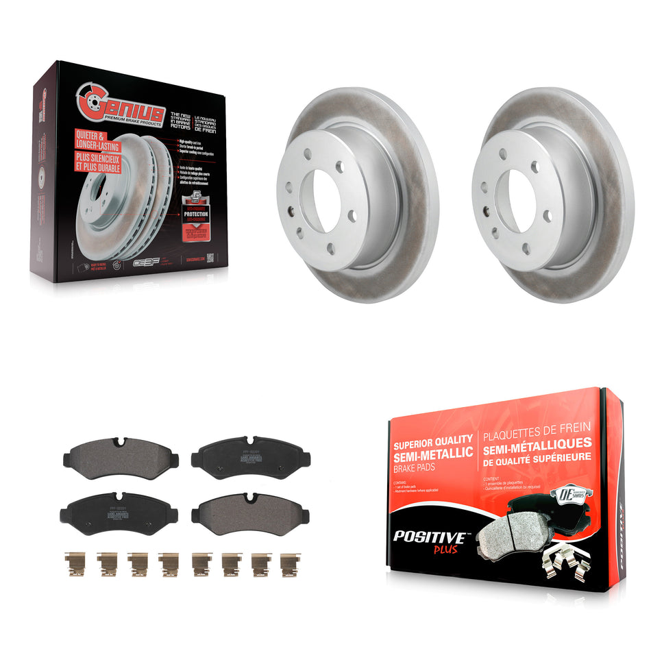 Rear Coated Brake Rotor & Semi-Metallic Pad Kit For Mercedes-Benz Sprinter 2500 3500 1500 KGF-102962