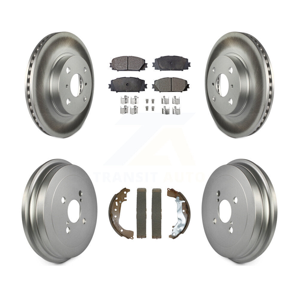 Front Rear Coated Disc Brake Rotors Semi-Metallic Pads And Drum Kit For Toyota Yaris KGF-102964