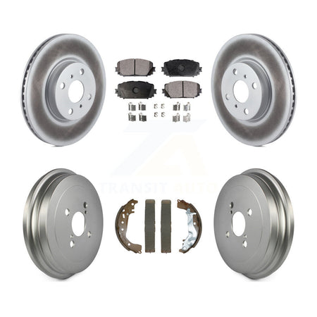 Front Rear Coat Brake Rotors Semi-Metallic Pad Drum Kit For Toyota Yaris Disc rear brakes KGF-102965