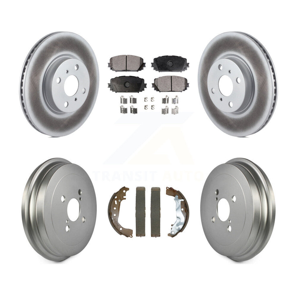 Front Rear Coat Brake Rotors Semi-Metallic Pad Drum Kit For Toyota Yaris Disc rear brakes KGF-102965