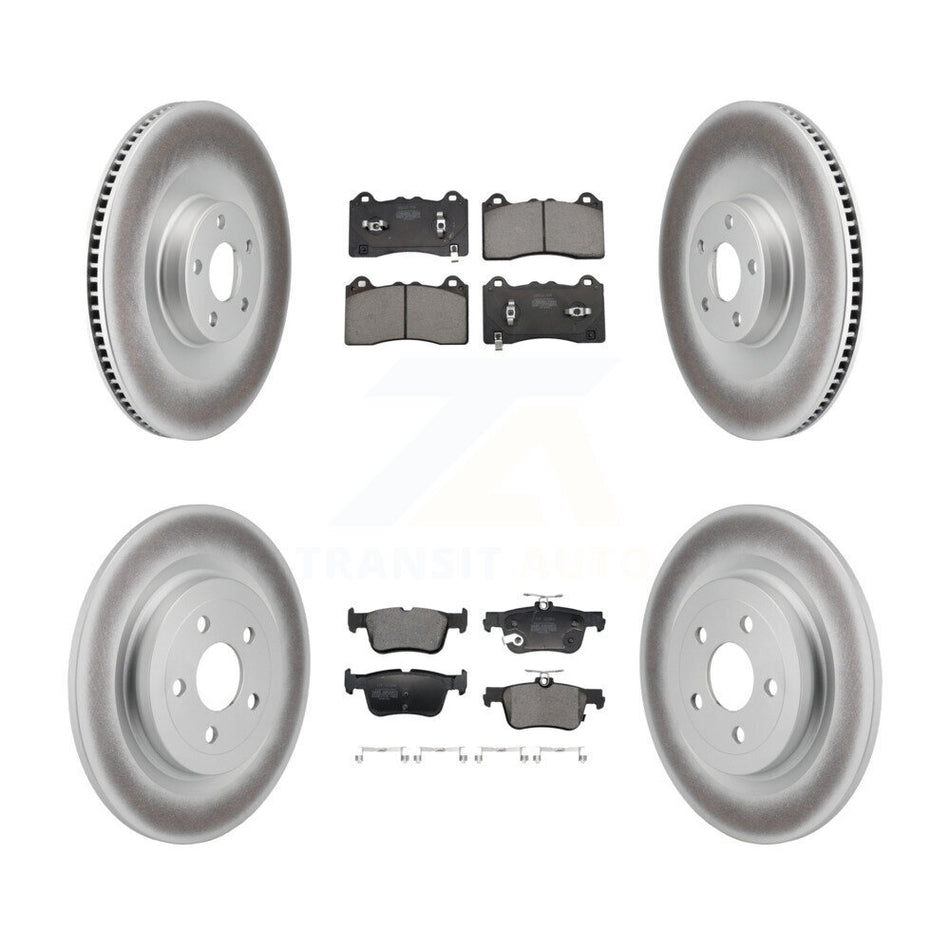 Front Rear Coated Disc Brake Rotors And Semi-Metallic Pads Kit For Ford Mustang Mach-E KGF-102970