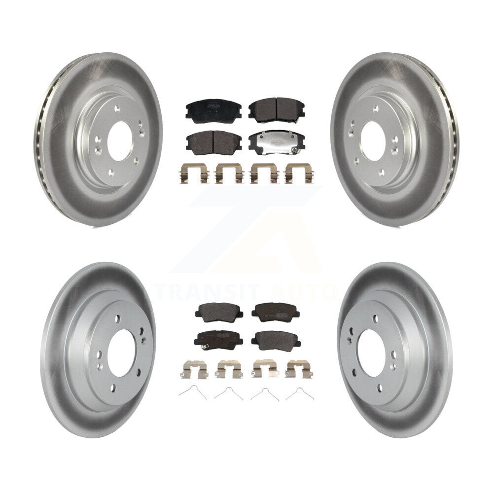 Front Rear Coated Brake Rotor & Semi-Metallic Pad Kit For Kia Soul 1.6L with Turbocharged KGF-102972
