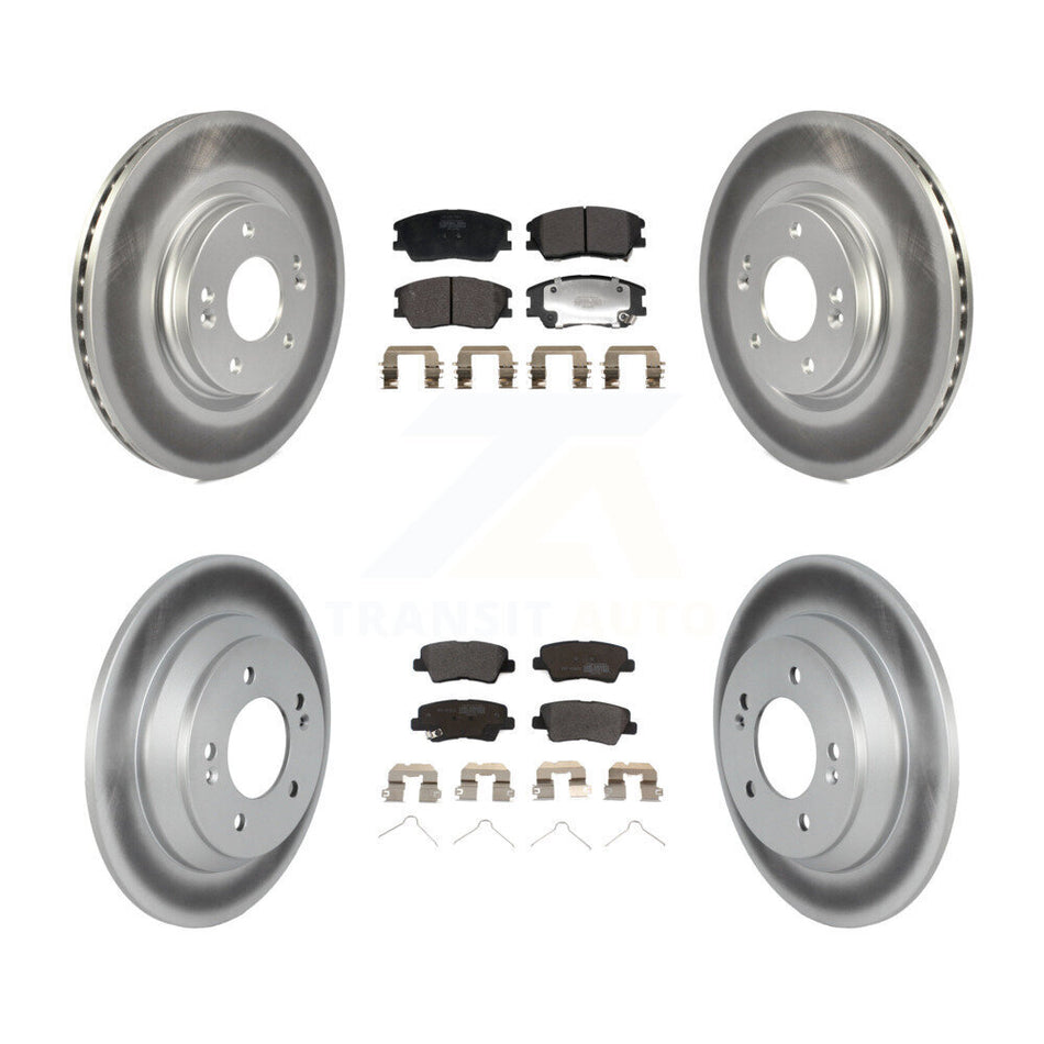 Front Rear Coated Brake Rotor & Semi-Metallic Pad Kit For Kia Soul 1.6L with Turbocharged KGF-102972