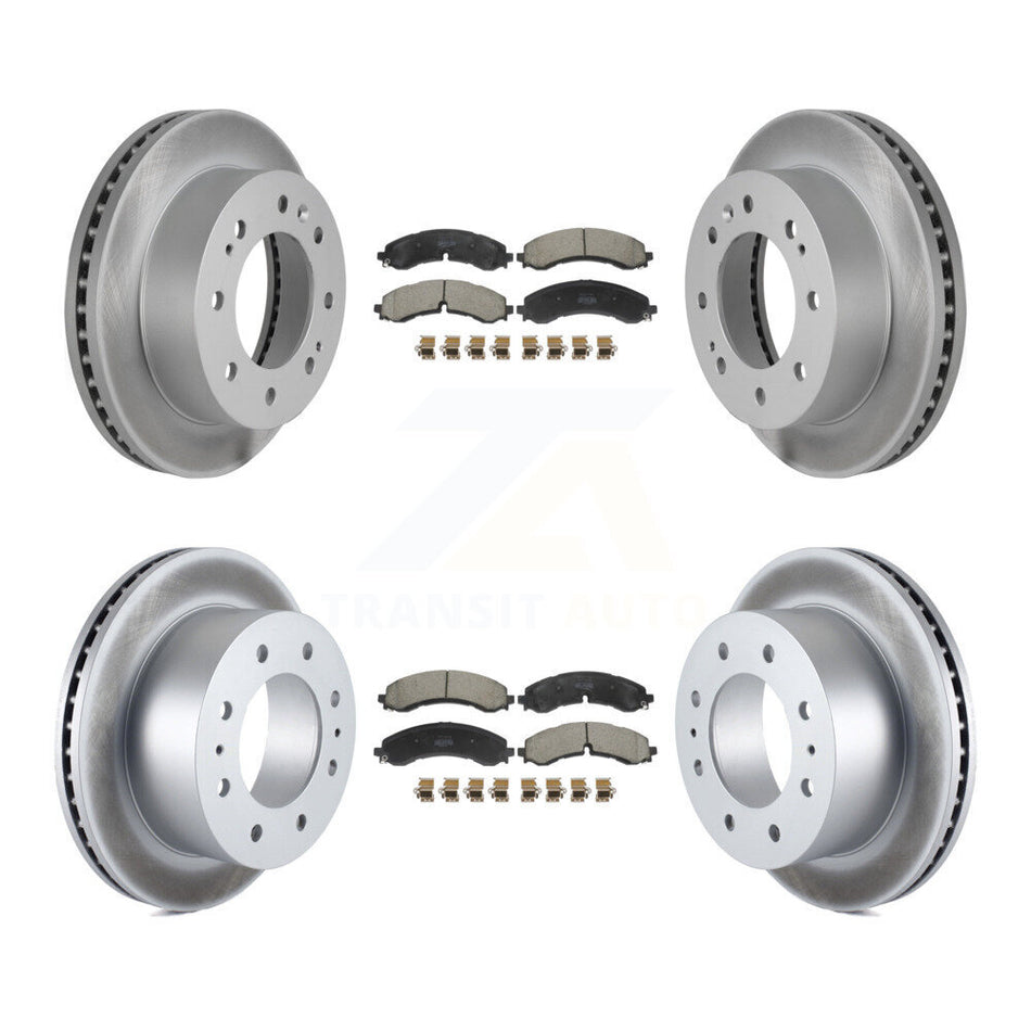 Front Rear Coated Brake Rotor Semi-Metallic Pad Kit For GMC Chevrolet Sierra 2500 HD 3500 KGF-102973